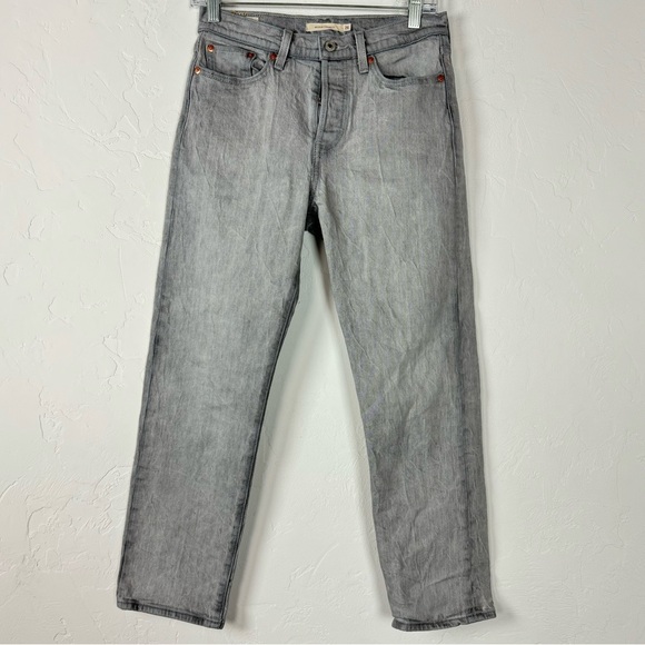 Levi's Denim - Levis Jeans Denim Wedgie Straight Light Wash Grey Silver Solid Premium Cotton